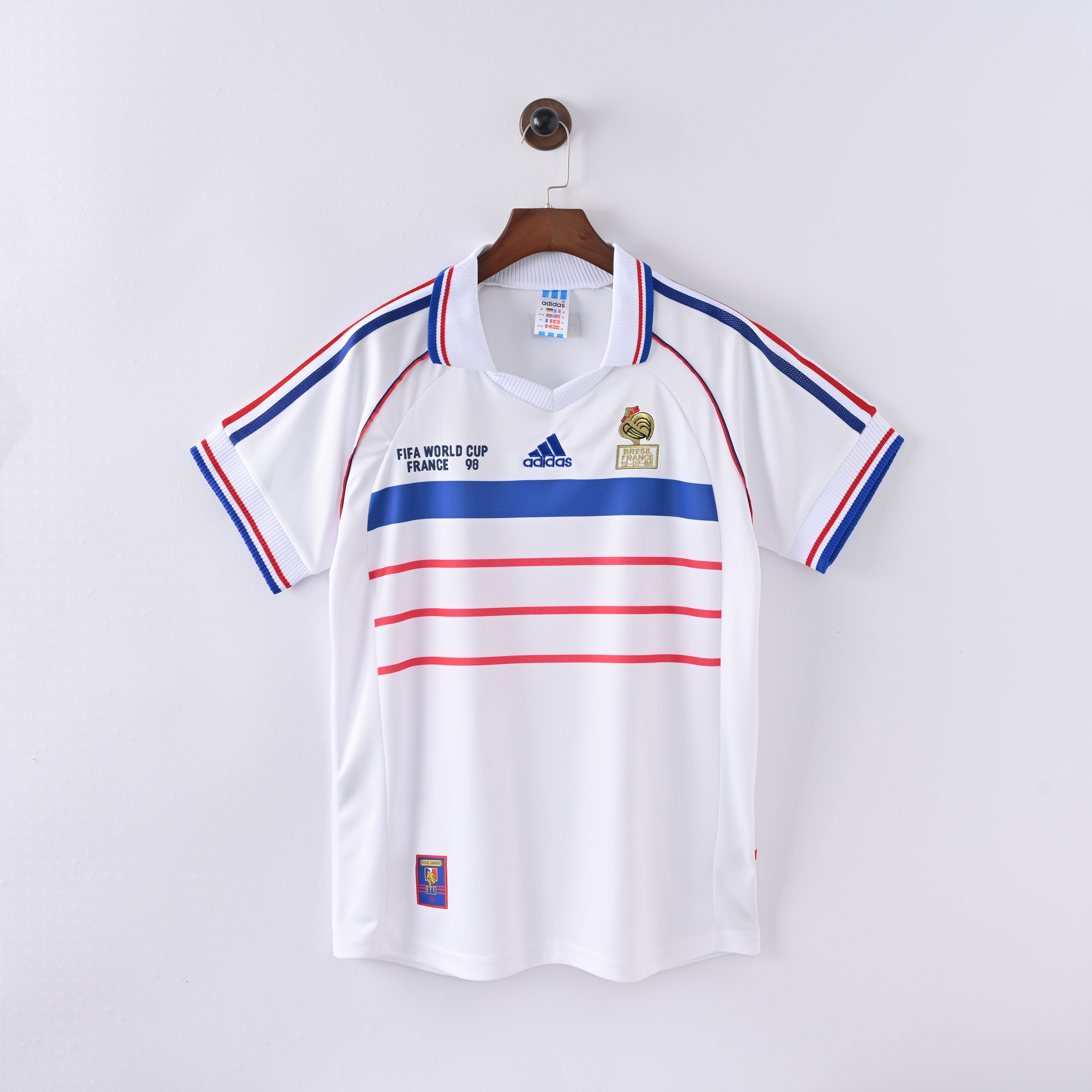 1998 France Away Retro Soccer Jersey(右胸带小字)