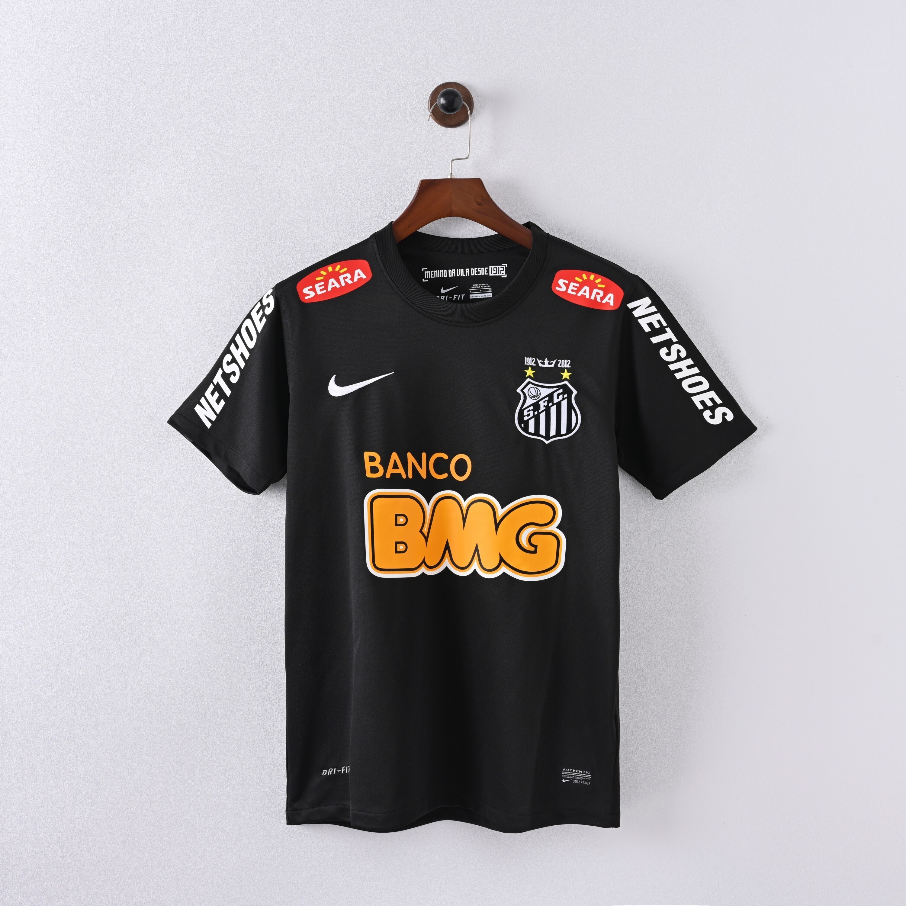 2012-2013 Santos FC Black Retro Soccer Jersey（Retro）