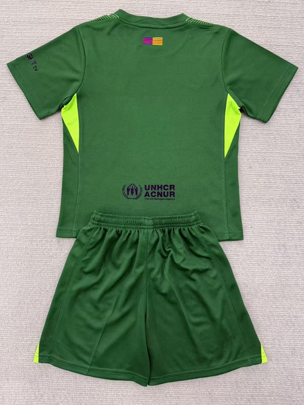2025-26 BAR Green Goalkeeper Kids Soccer Jersey