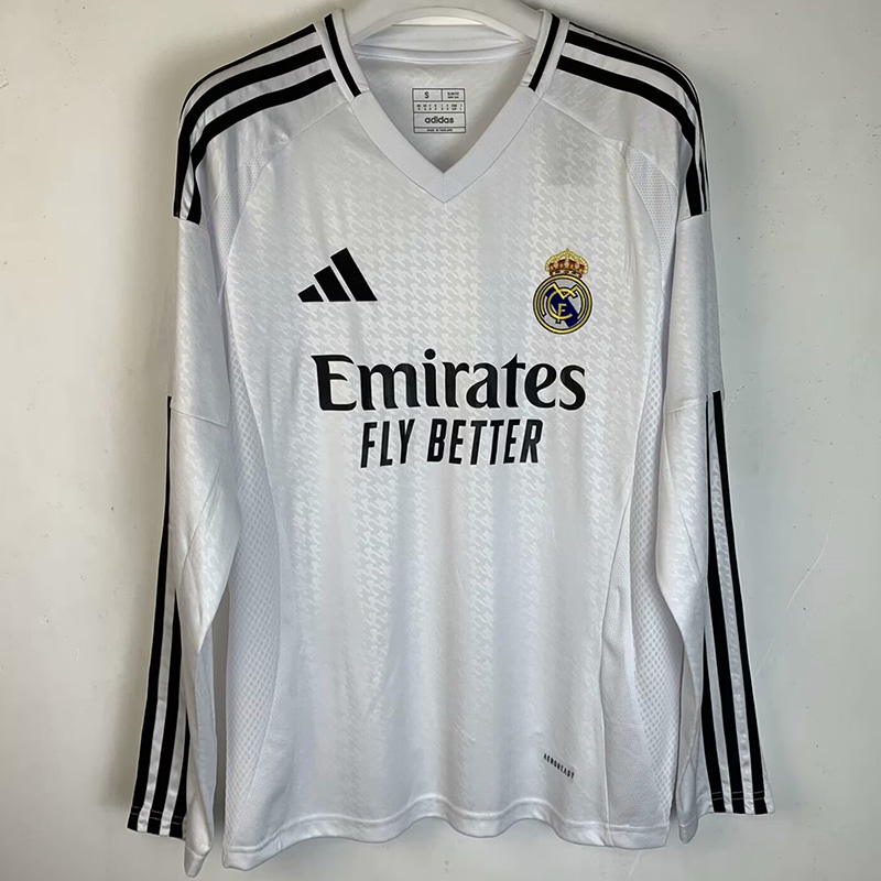 24-25 Real Madrid Home Long Sleeve Soccer Jersey (长袖)