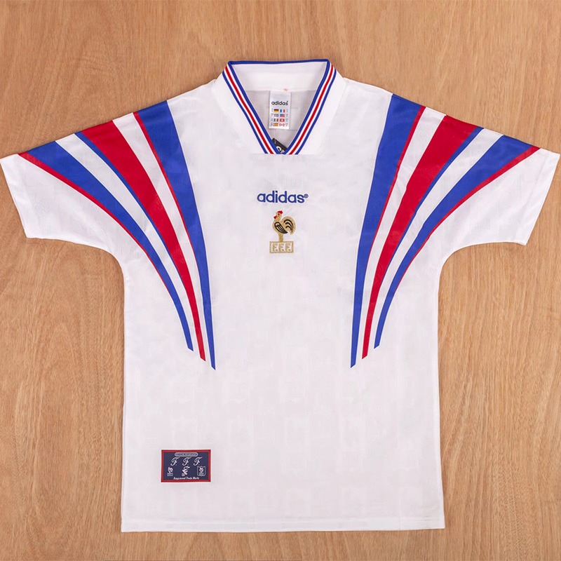 1996-1997 France Away Retro Soccer Jersey
