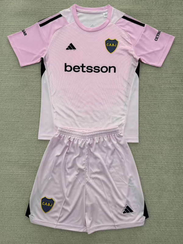 2025-26 Boca Juniors Pink GoalKeeper Kids Soccer Jersey