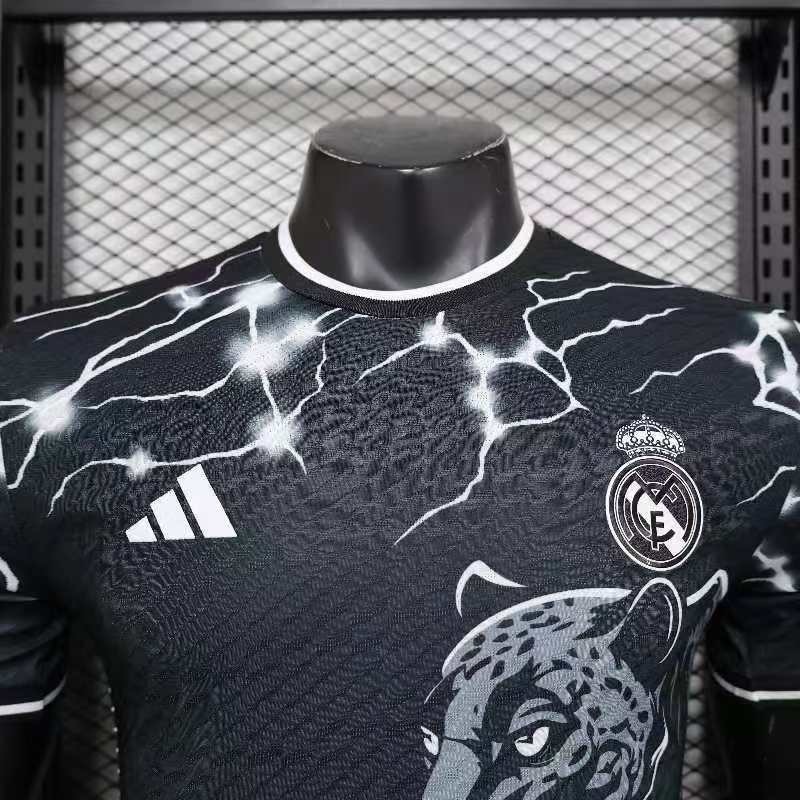 24-25 RMA Black Special Edition Player Version Soccer Jersey #豹