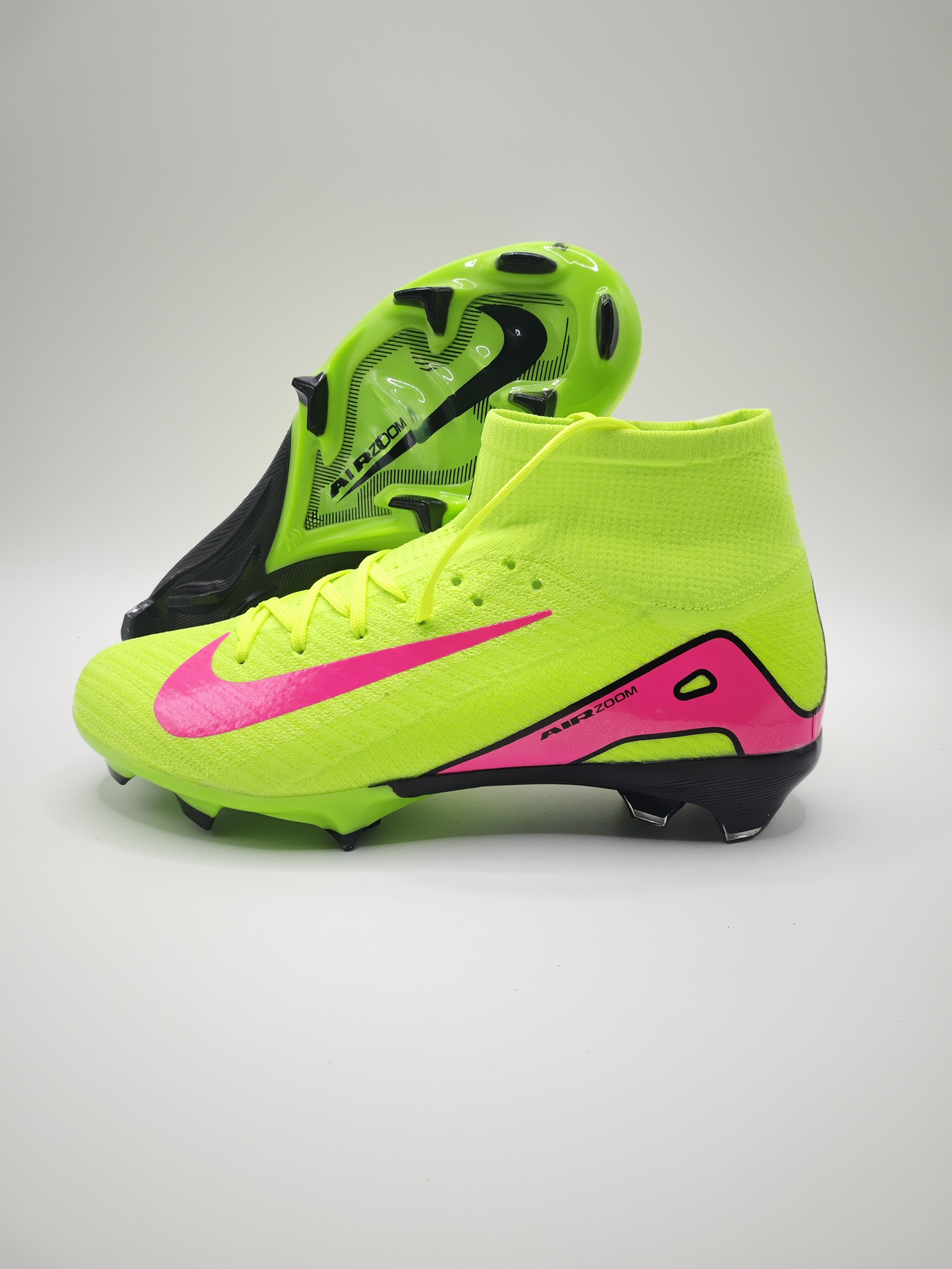 Nike Mercurial 16 FG Soccer Cleats with Built-in Bonded Pack: Full Air Cushion for All-Game Comfort, Waterproof Knit for Rainy Fields