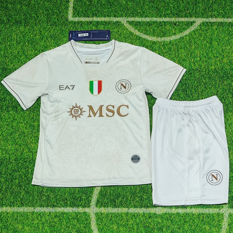 2025-26 Napoli Away Kids Soccer Jersey