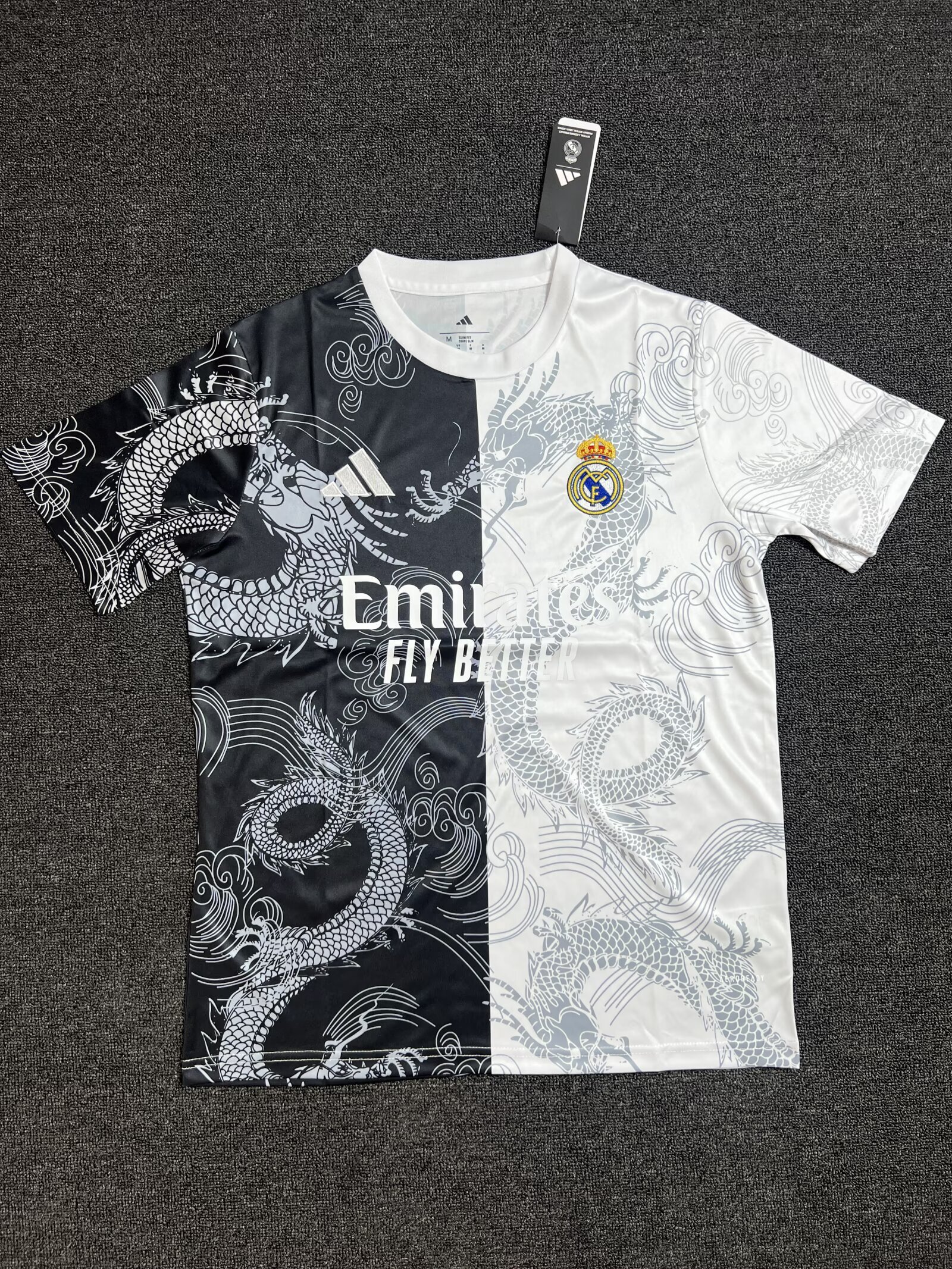 25-26 RMA White Black Special Edition Fans Training Shirts *龙纹
