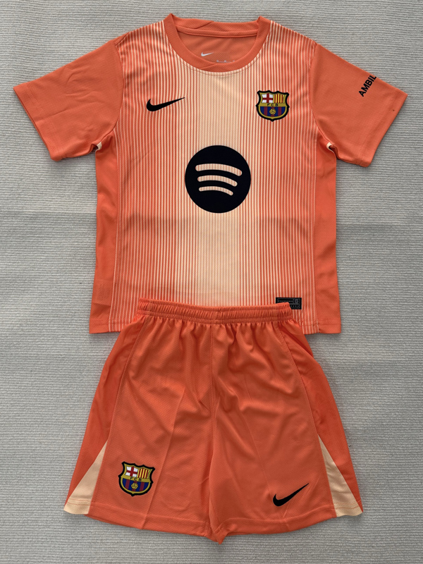 2025-26 BAR Orange Goalkeeper Kids Soccer Jersey