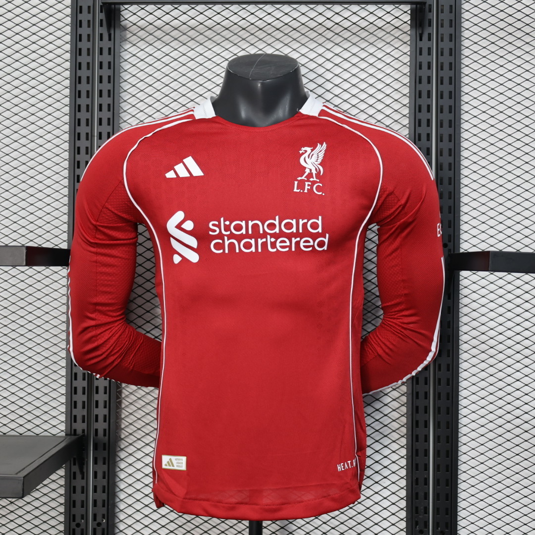 2025-26 LIV Home Long Sleeve Player Version Soccer Jersey(长袖球员)