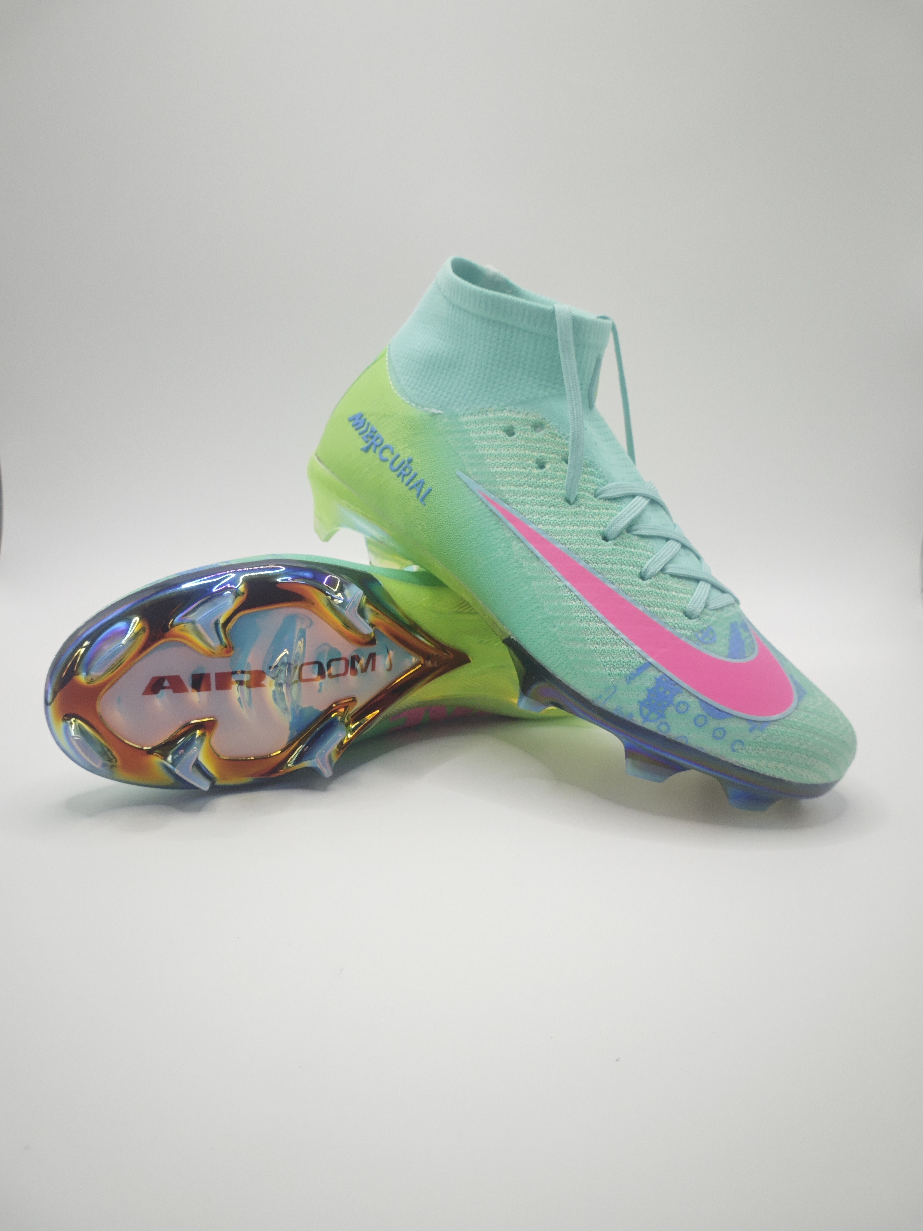 Nike Mercurial 16 FG Soccer Cleats with Built-in Bonded Pack: Full Air Cushion for All-Match Comfort, Waterproof Knit for Wet Pitches