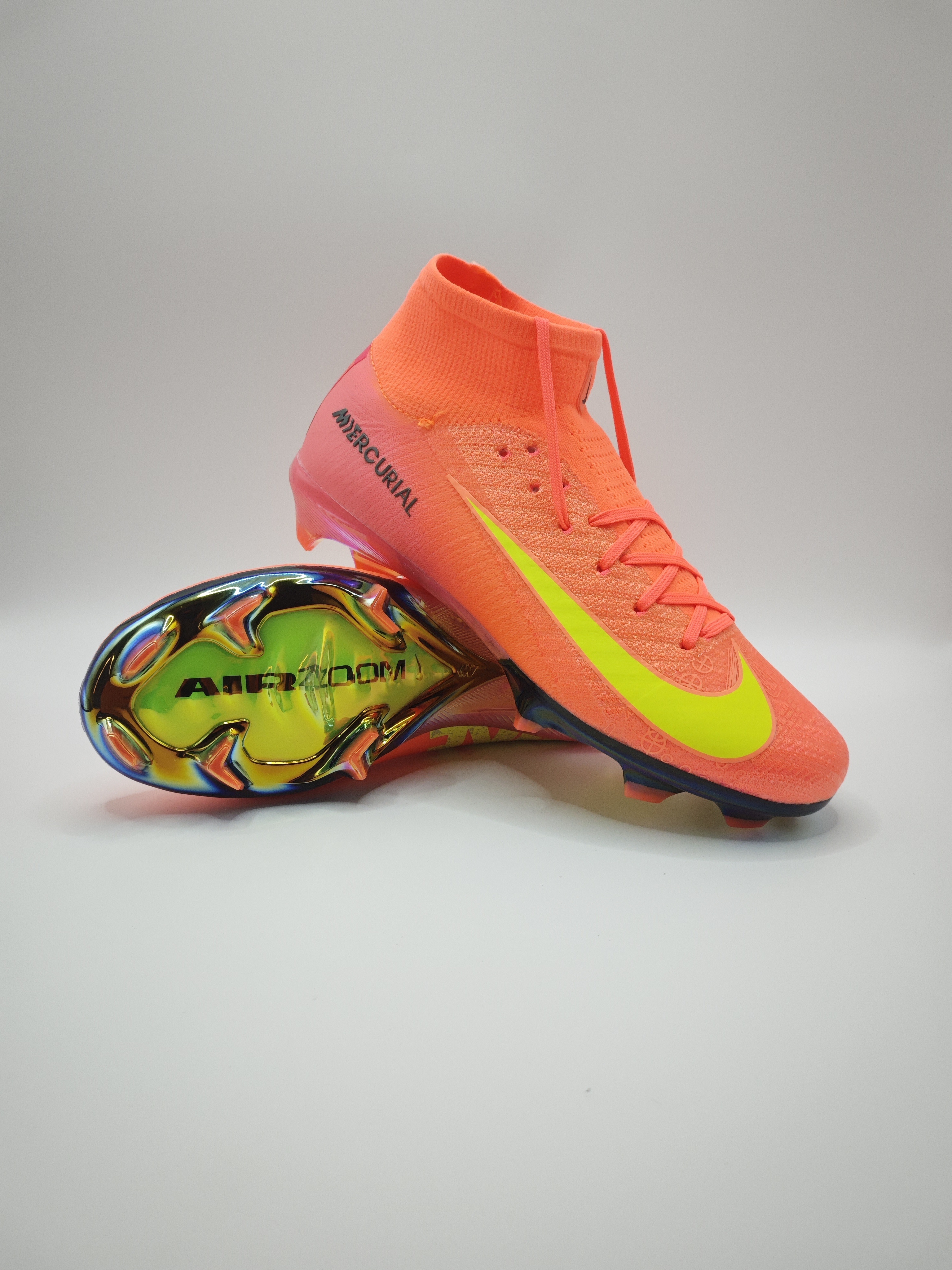 Nike Mercurial 16 FG Soccer Cleats with Built-in Bonded Pack: Full Air Cushion for All-Game Comfort, Waterproof Knit for Rainy Fields