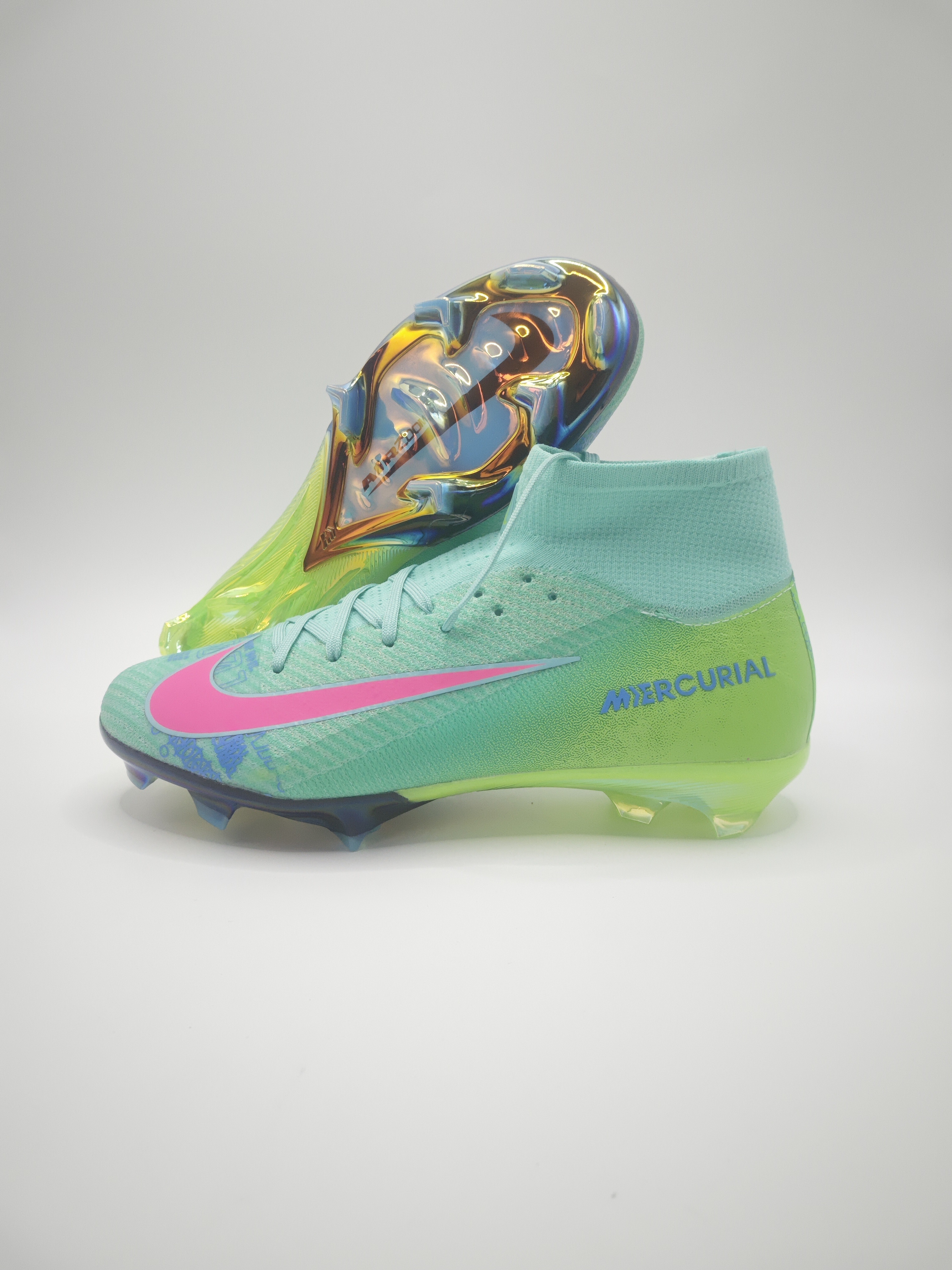 Nike Mercurial 16 FG Soccer Cleats with Built-in Bonded Pack: Full Air Cushion for All-Match Comfort, Waterproof Knit for Wet Pitches