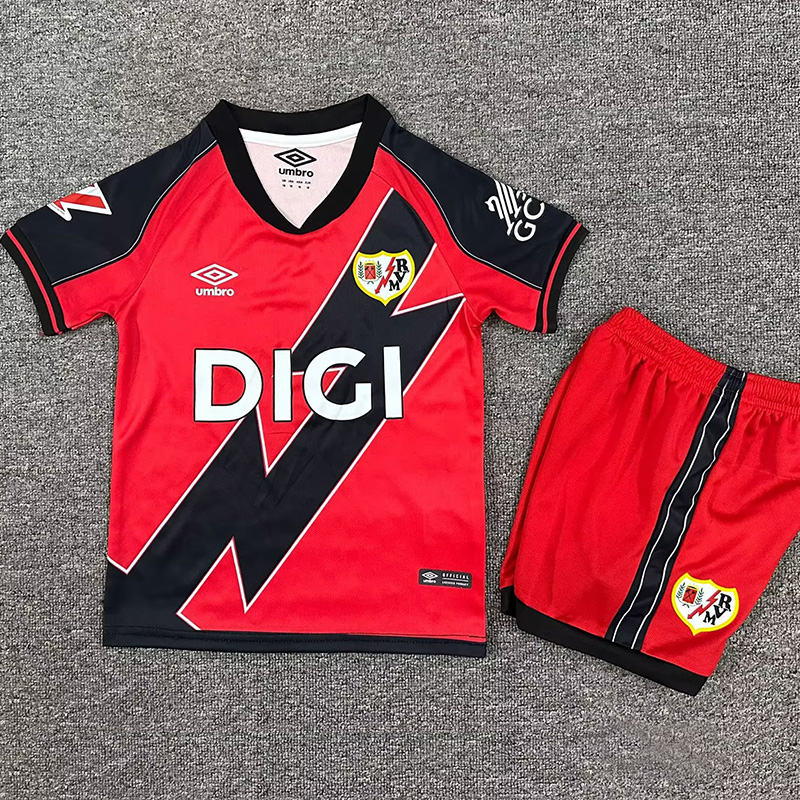2025-26 Rayo Vallecano Away Kids Soccer Jersey