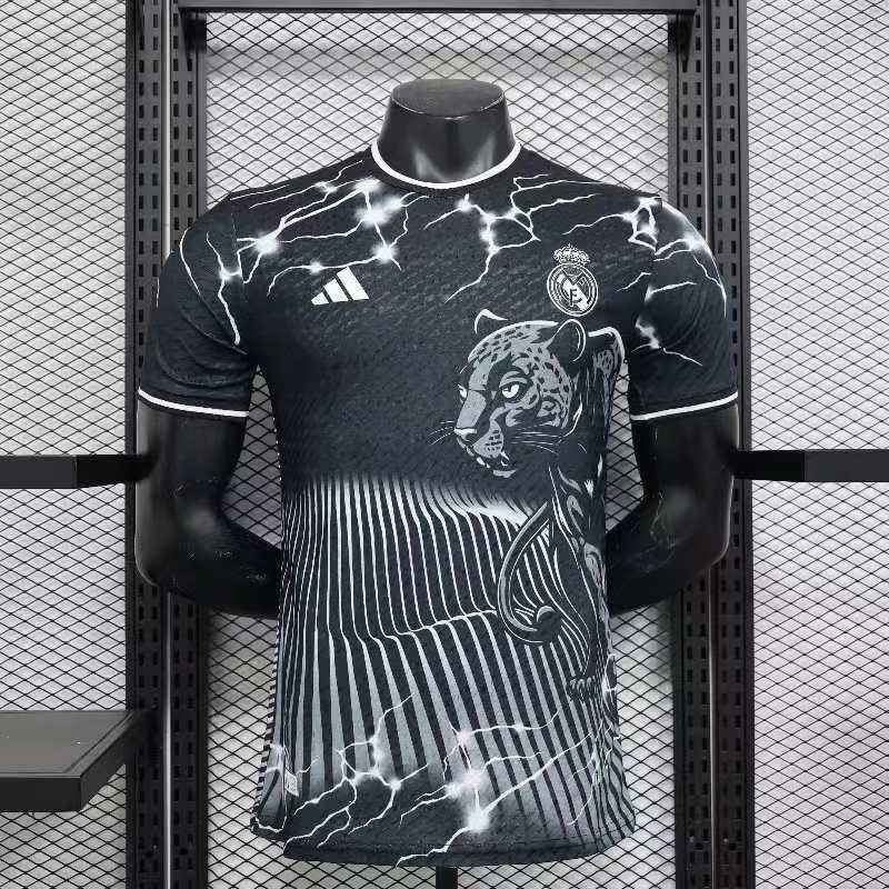 24-25 RMA Black Special Edition Player Version Soccer Jersey #豹
