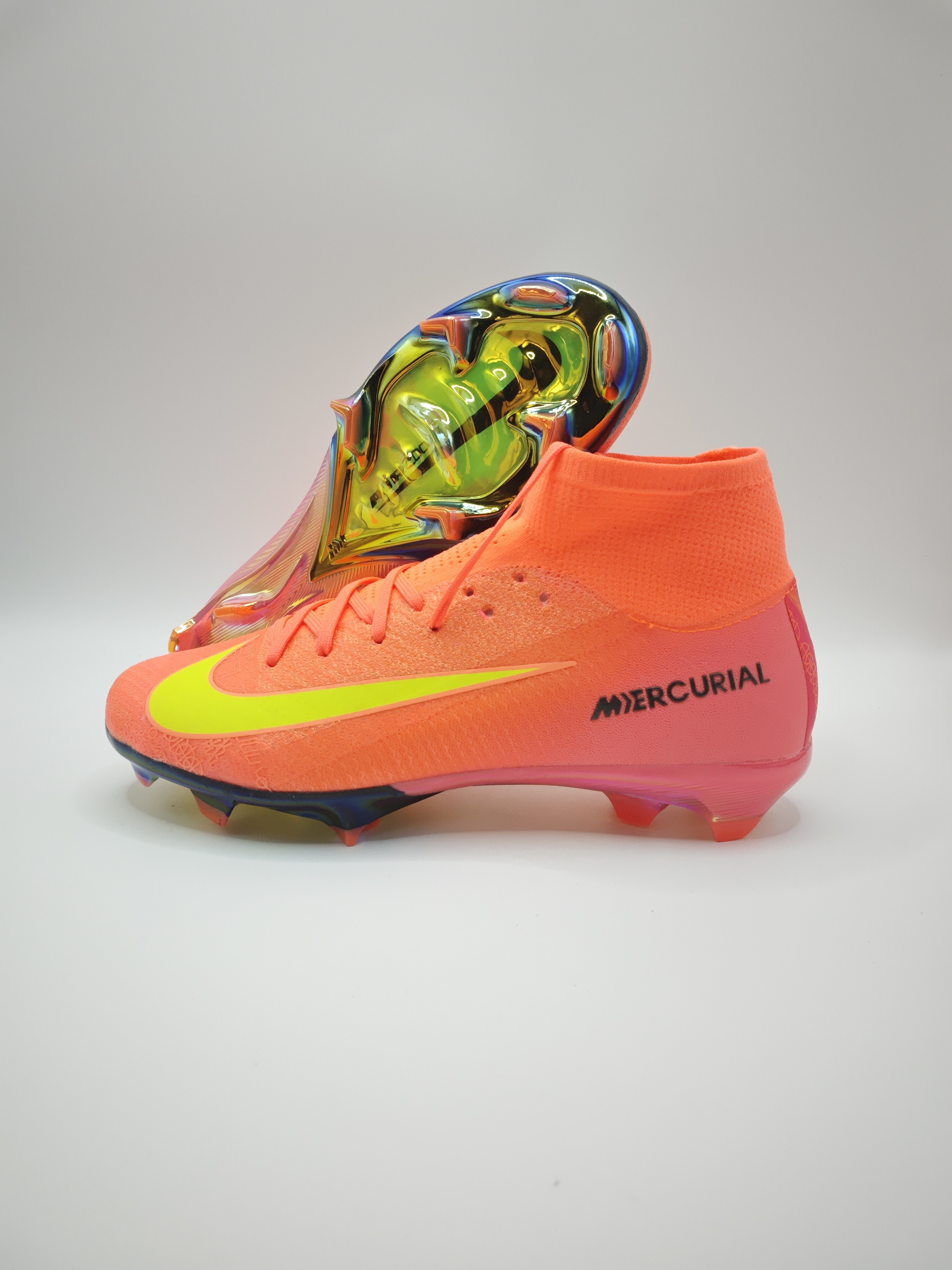 Nike Mercurial 16 FG Soccer Cleats with Built-in Bonded Pack: Full Air Cushion for All-Game Comfort, Waterproof Knit for Rainy Fields