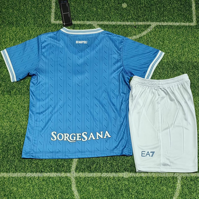 2025-26 Napoli Home Kids Soccer Jersey