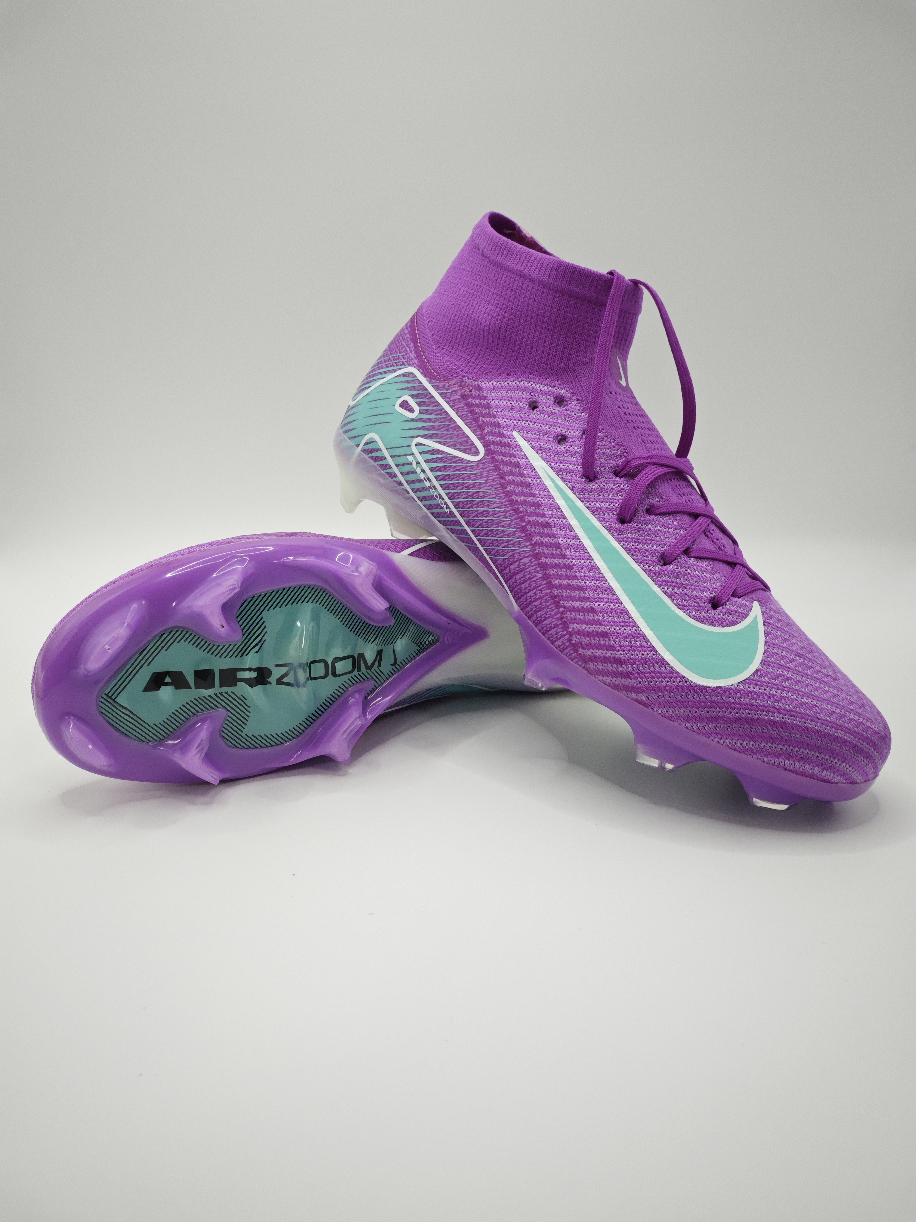 Nike Mercurial 16 FG Soccer Cleats with Built-in Bonded Pack: Full Air Cushion for All-Match Comfort, Waterproof Knit for Wet Pitches