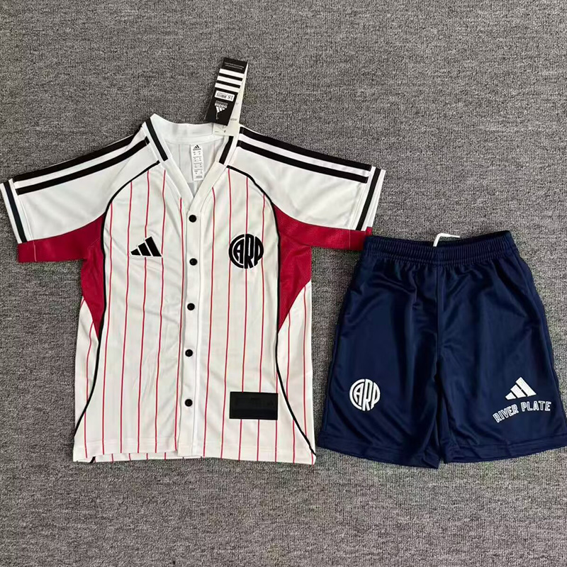 2025-26 River Plate White Casual Edition Kids Baseball Jersey