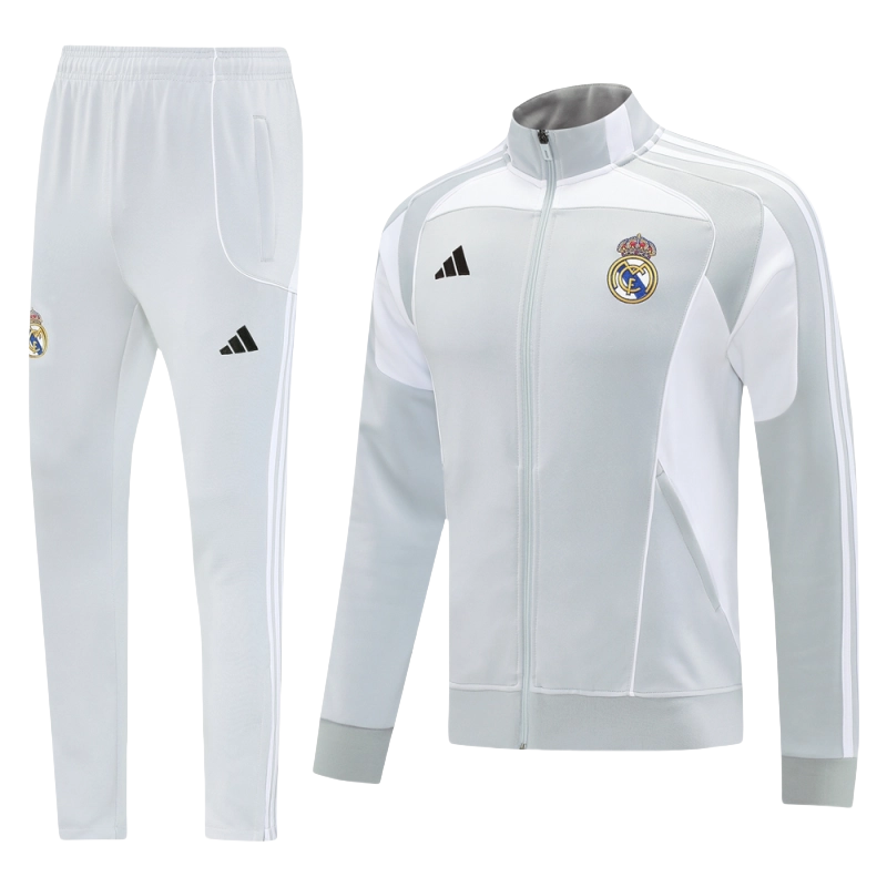 Real Madrid Training Kit White&Grey 2025-26 (Jacket+Pants)