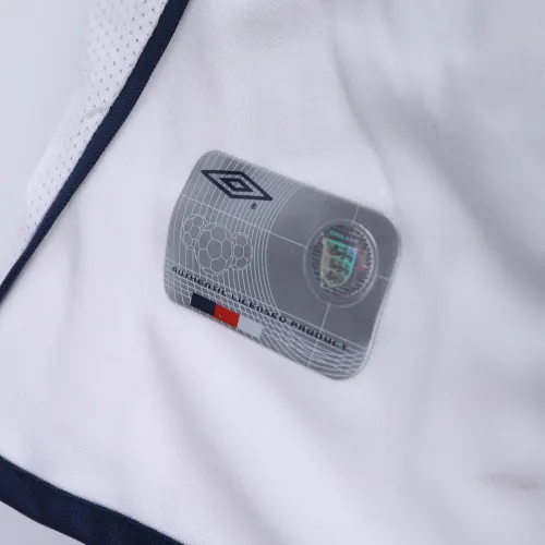 2002 England Retro Soccer Jersey Home Replica World Cup