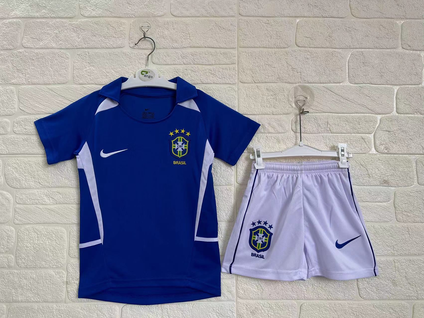 Brazil Away Retro Kids Suit 2002