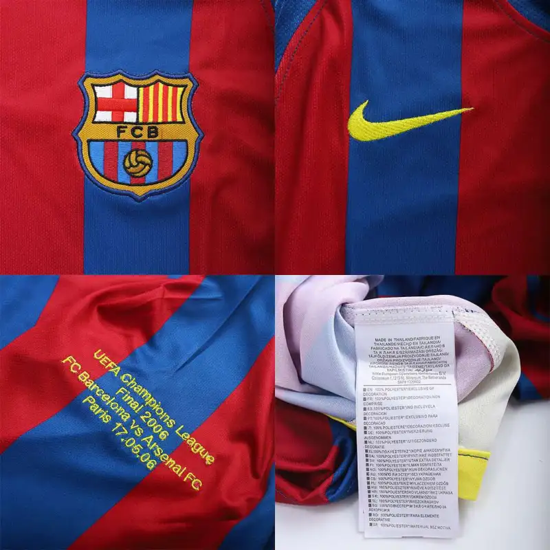 2005/06 Barcelona Ronaldinho #10 UCL Final Retro Jersey Home