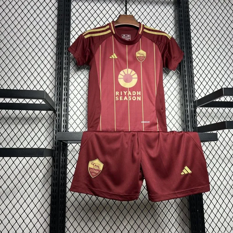 24-25 AS Roma Home Kids Kit Jersey+Shorts