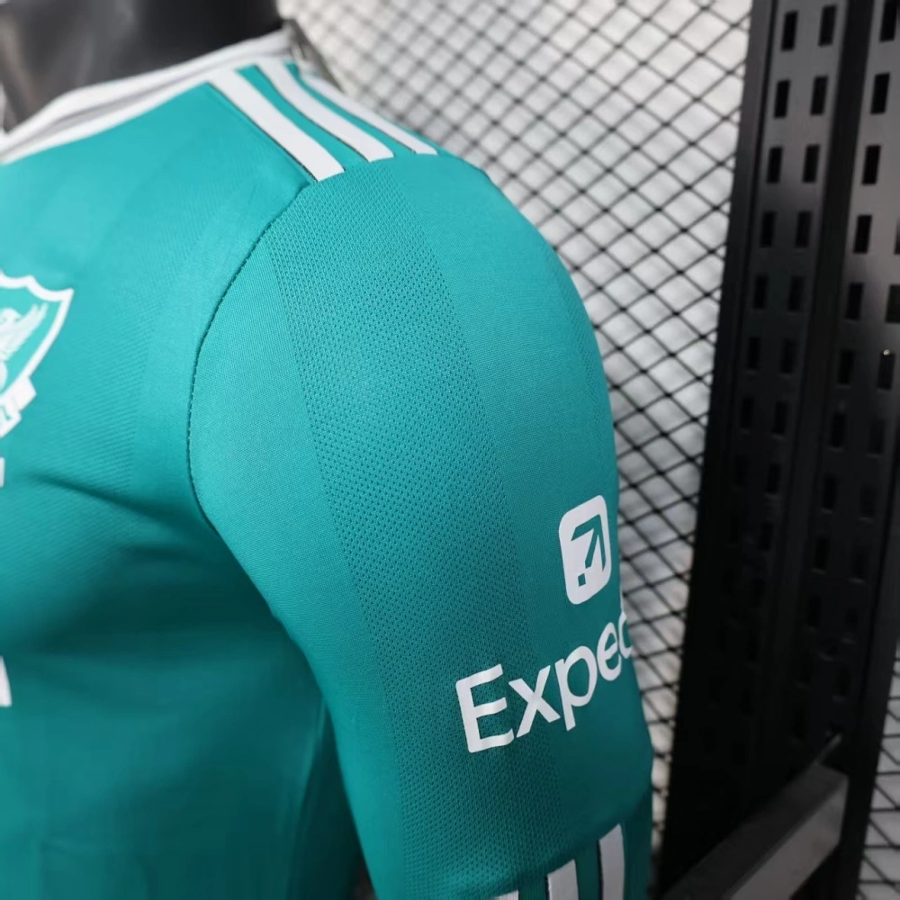 Liverpool Long Sleeve Third away green football jersey 2025-26 Player version