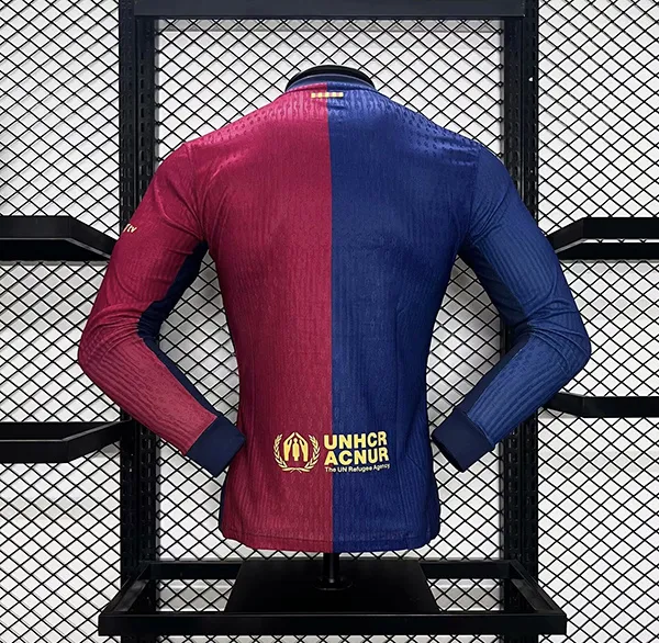 24-25 Barcelona Home Soccer Jersey Player Edition Long Sleeve