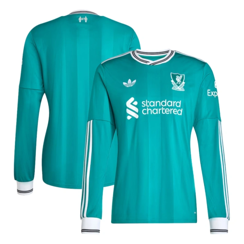 Liverpool Long Sleeve Third away green football jersey 2025-26 Fan version