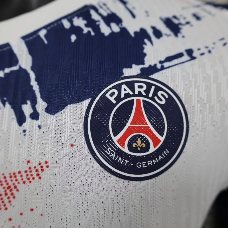 24/225 PSG Away Player version white red yellow blue Soccer Jersey