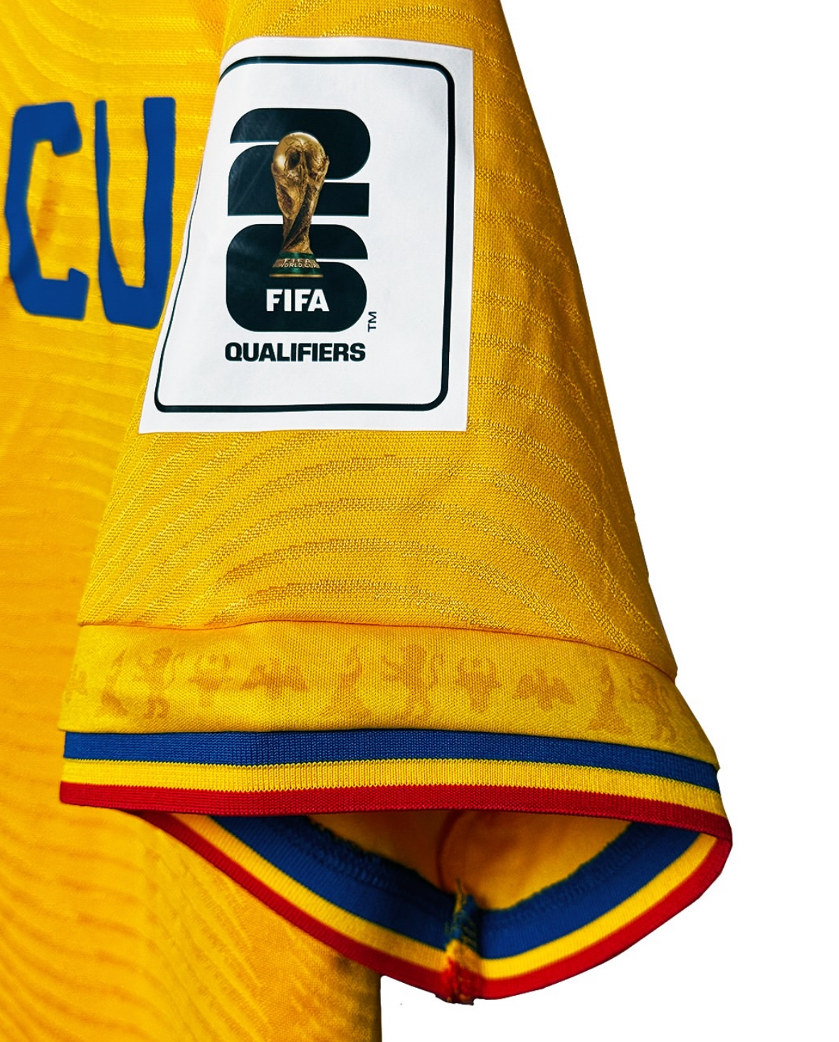 Romania's home football jersey for 2025-26 Fan version