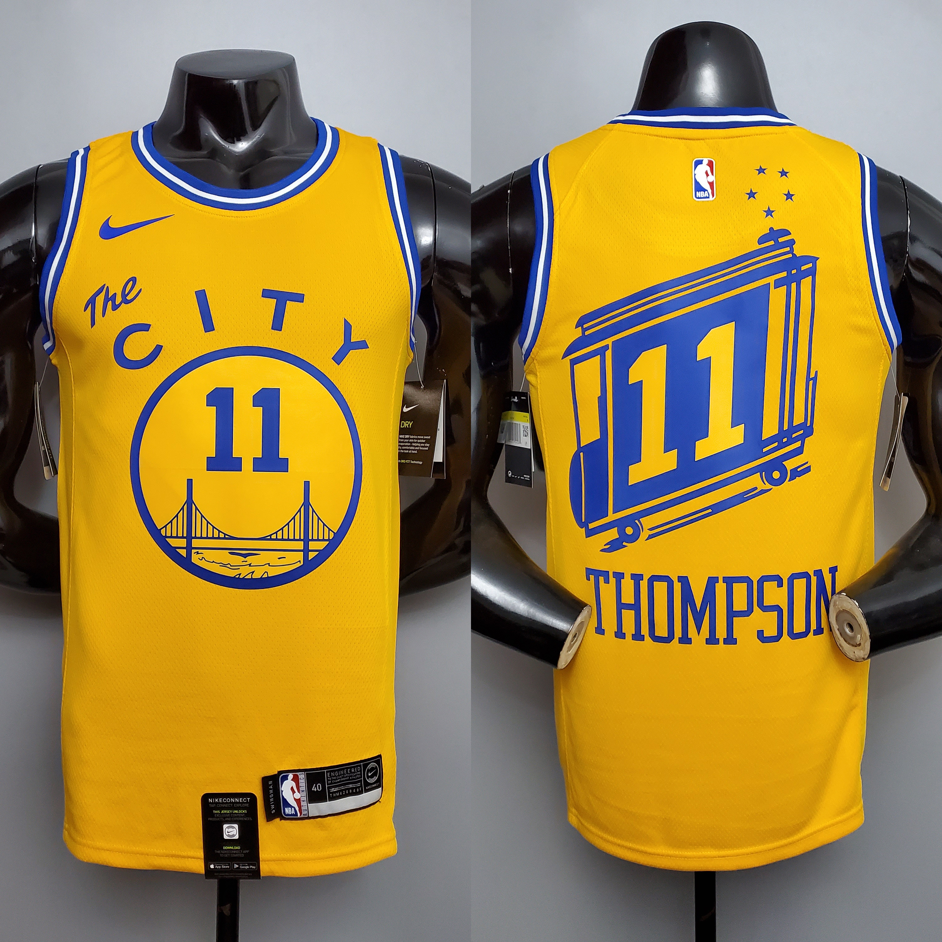 Klay Thompson Golden State Warriors Tram Version Swingman Jersey Yellow