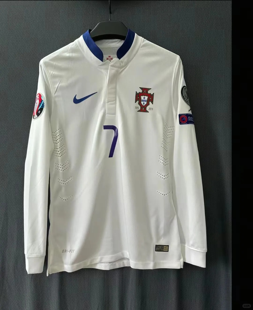 RONALDO #7 Portugal Retro Away Long Sleeves Jersey 2014