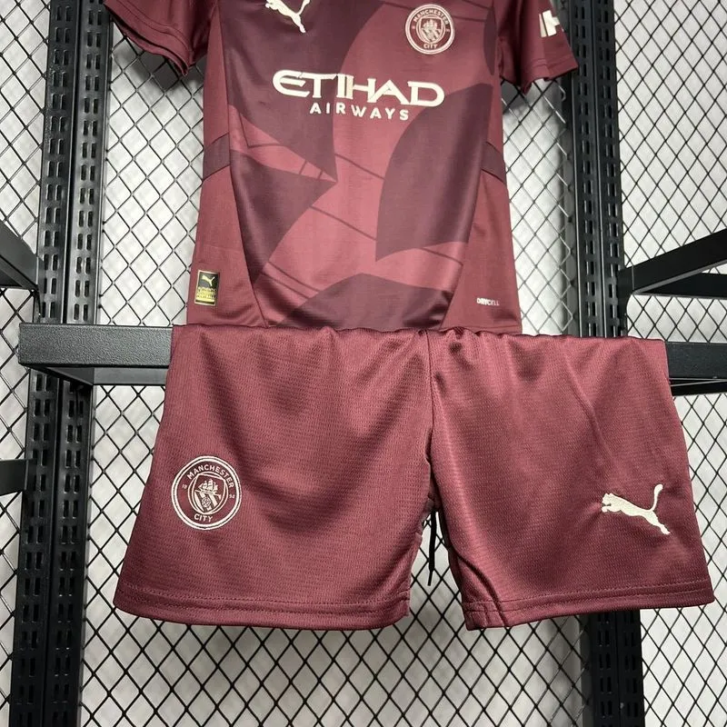 24-25 Manchester City Third Away Kids Kit Jersey+Shorts