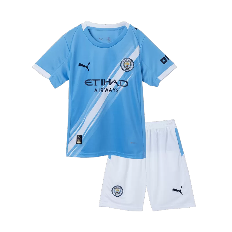 Manchester City Home Kids Soccer Jerseys Kit 2025-26