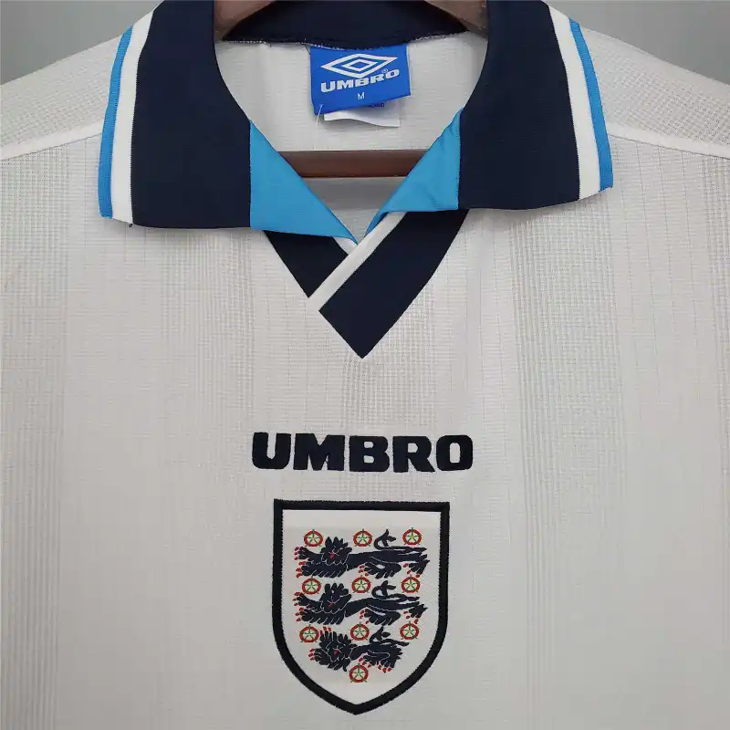1996 England Retro Jersey Home Replica Euro Cup