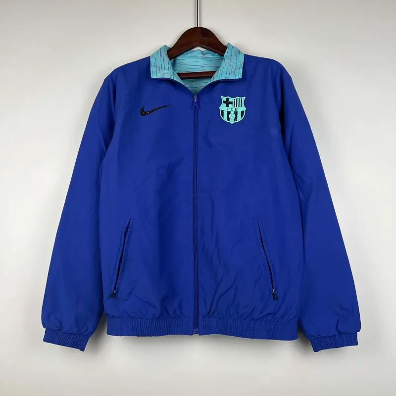 23-24 Barcelona Reversible Windbreaker Blue Soccer Jersey 1:1 Thai Quality