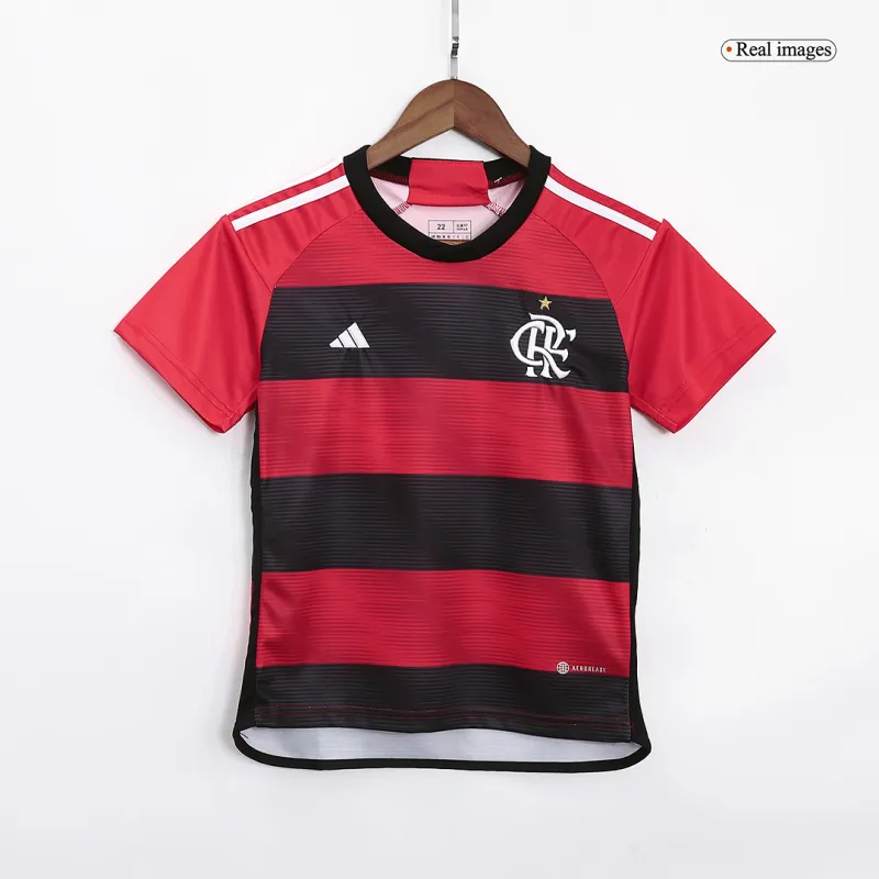 Kids CR Flamengo 2023/24 Home Jersey Kit Replica