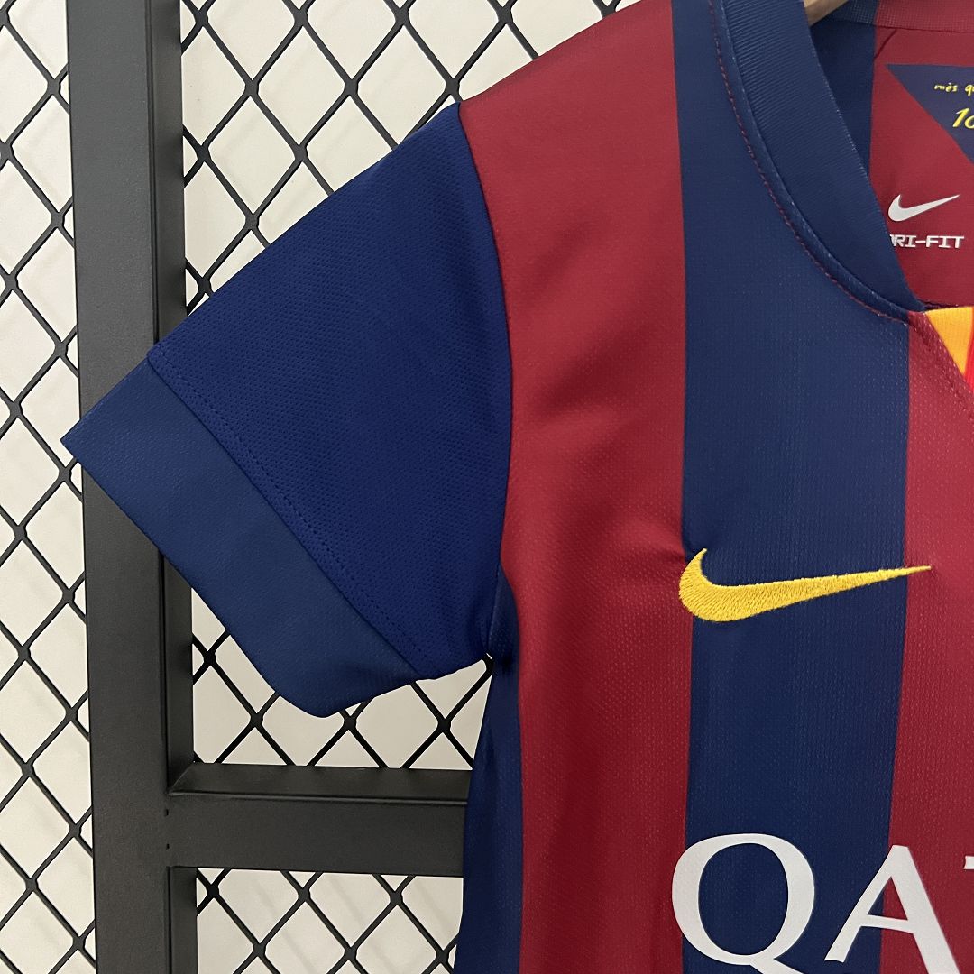 14-15 Barcelona Home Retro Kids Kit Football Jersey