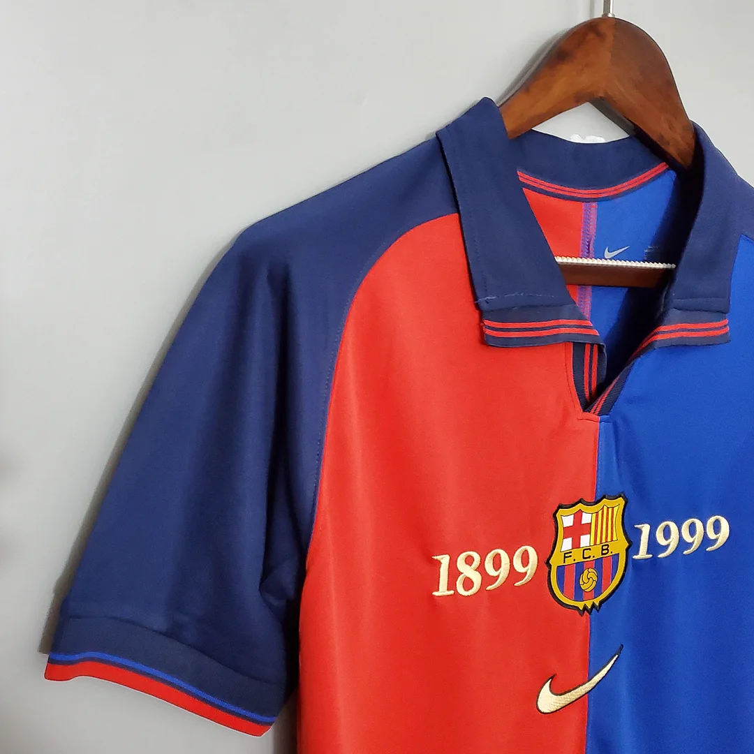 1999/2000 Retro Barcelona Home 100th Anniversary Version Football
