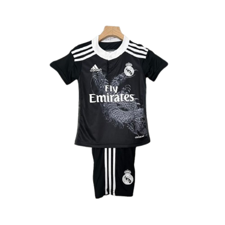 Real Madrid 14-15 Third Retro Kid Kits Black Jersey