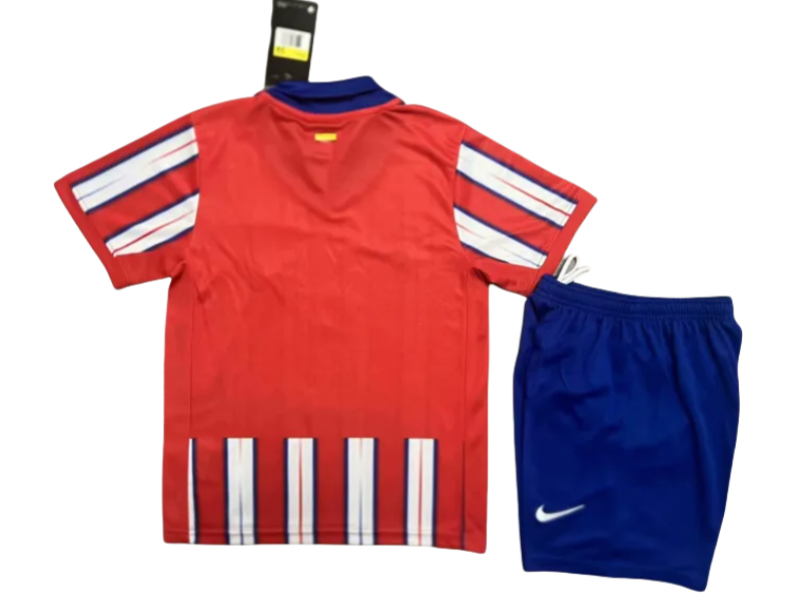 24-25 Atletico Madrid Home Soccer Kids Kit Jersey+Shorts