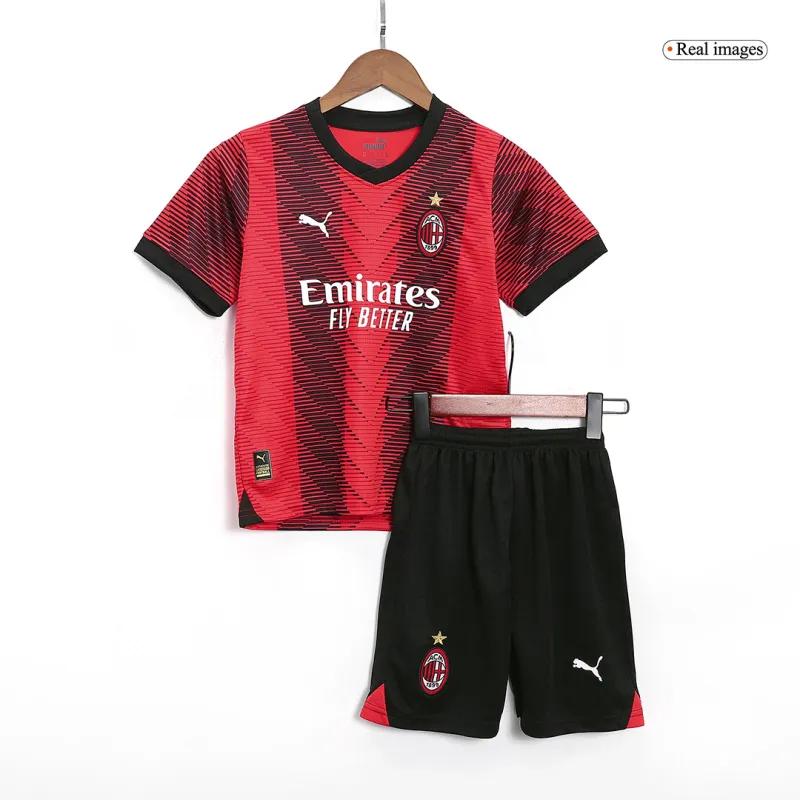 23-24 Kids AC Milan Jersey Home Kit