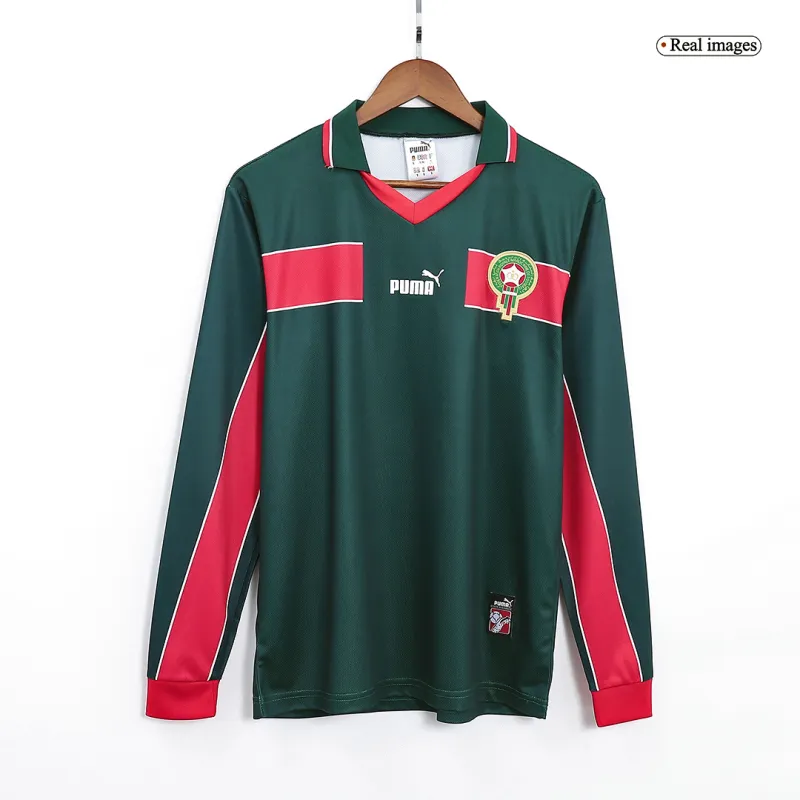Morocco 1998 Home Retro Jersey Long Sleeve