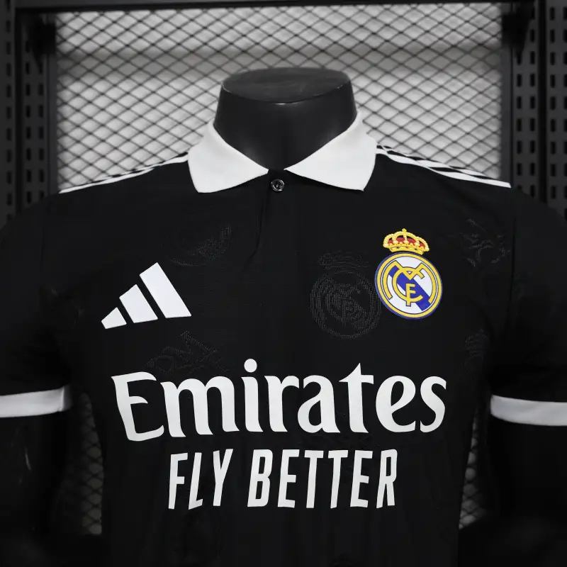 2025-26 Real Madrid Men's Polo Shirt Black