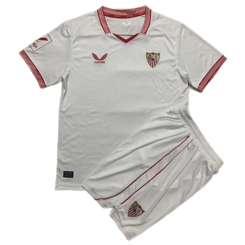 Kids Sevilla 2023/24 Home Kit Jersey+Short