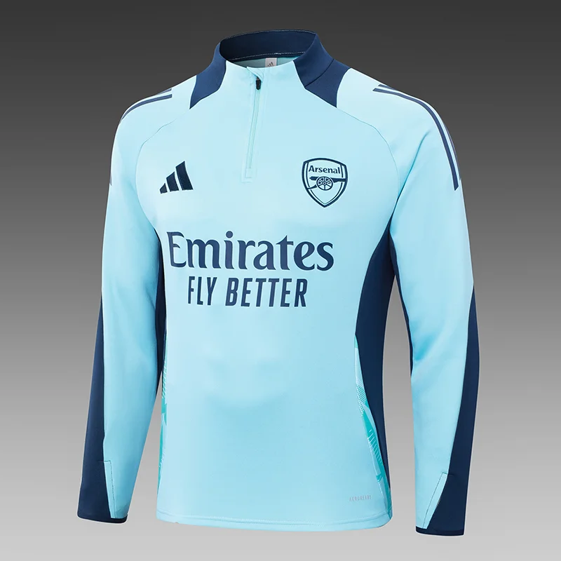 Arsenal Half-Pull Training Suit Baby Blue Football Shirt 2024/2025