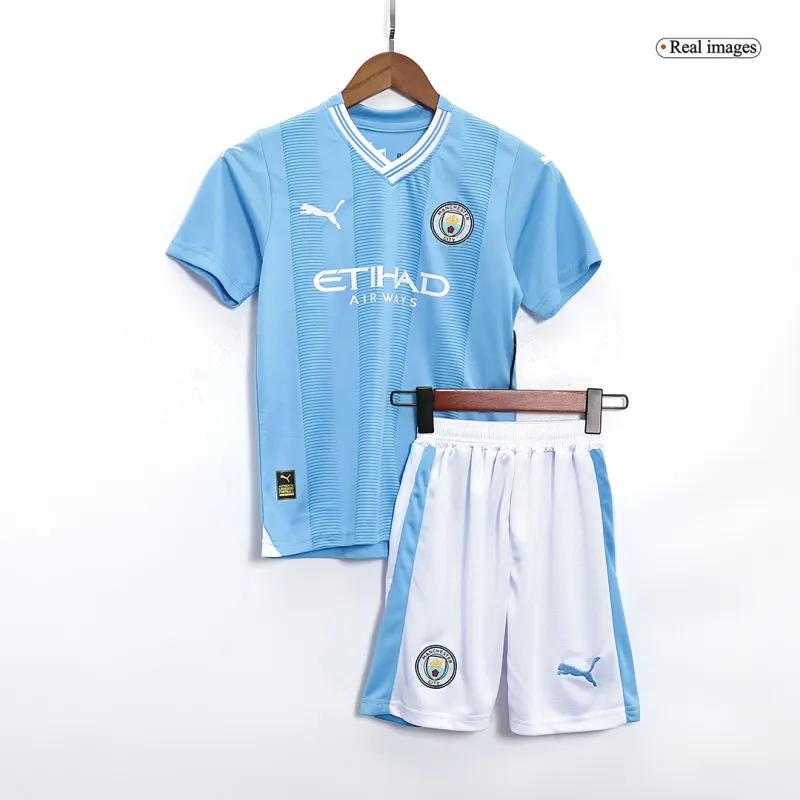 2023/24 Kids Manchester City Home Kit(Jersey+Short+Socks)