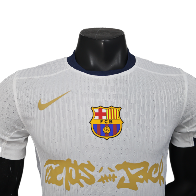Barcelona X Travis Scott White Shirt Soccer Jersey 25-26