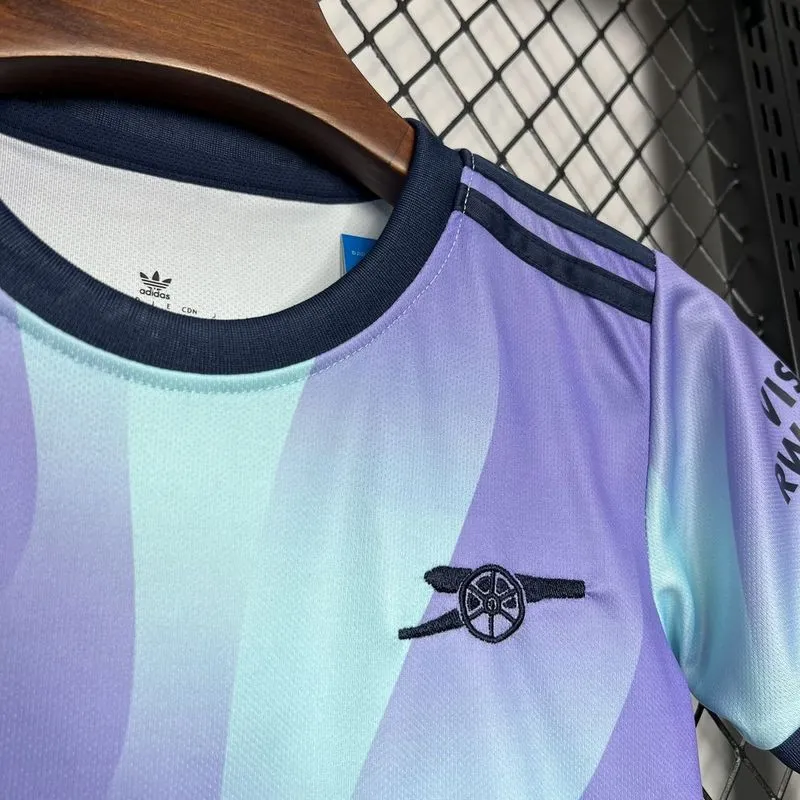 24-25 Arsenal Third Away Soccer Kids Kit Jersey+Shorts